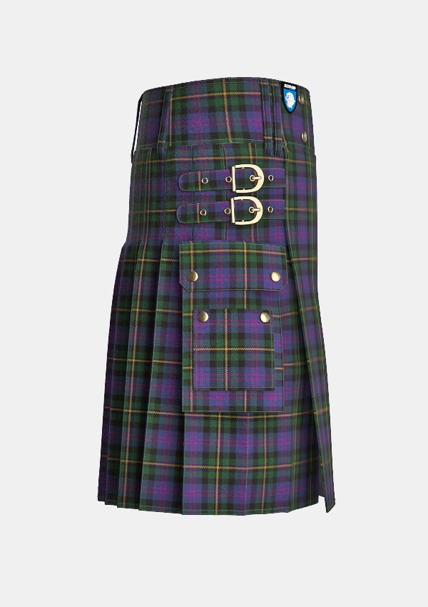 Utility_Price_Powell_Tartan_10295_kilt_right_image_with_pleated_design_and_adjustable_buckles_for_men