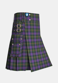 Utility_Price_Powell_Tartan_10295_kilt_side_image_with_pleated_design_and_adjustable_buckles_for_men