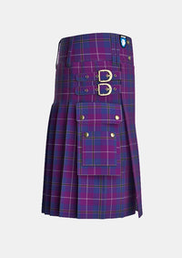 Utility_Pride_Of_Glencoe_Tartan_3446_kilt_right_image_with_pleated_design_and_adjustable_buckles_for_men