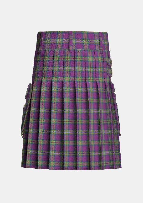Utility_Pride_of_Dornoch_Tartan_13188_kilt_back_image_with_pleated_design_and_adjustable_buckles_for_men