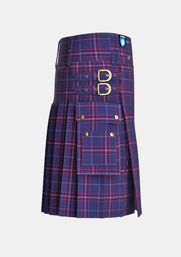 Utility_Pride_of_Fife_Tartan_3123_kilt_right_image_with_pleated_design_and_adjustable_buckles_for_men
