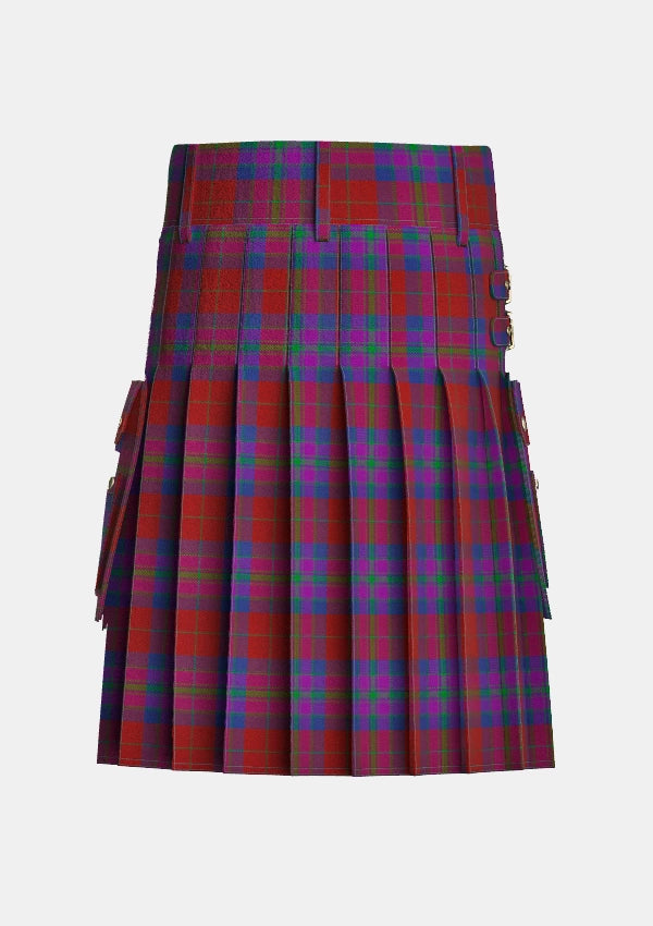 Utility_Pride_of_Scotland_Autumn_Tartan_6479_kilt_back_image_with_pleated_design_and_adjustable_buckles_for_men