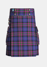 Utility_Pride_of_Scotland_tartan_2469_kilt_front_image_with_pleated_design_and_adjustable_buckles_for_men