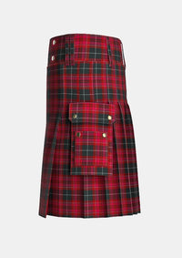 Utility_Pride_of_Wales_Tartan_7515_kilt_left_image_with_pleated_design_and_adjustable_buckles_for_men