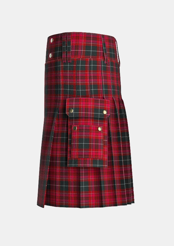 Utility_Pride_of_Wales_Tartan_7515_kilt_left_image_with_pleated_design_and_adjustable_buckles_for_men
