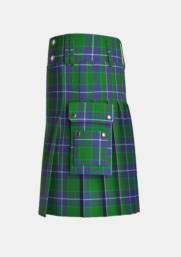 Utility_Proudfoot_Tartan_14703_kilt_left_image_with_pleated_design_and_adjustable_buckles_for_men