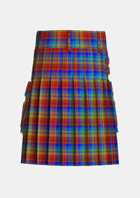 Utility_Rainbow_tartan_2675_kilt_back_image_with_pleated_design_and_adjustable_buckles_for_men