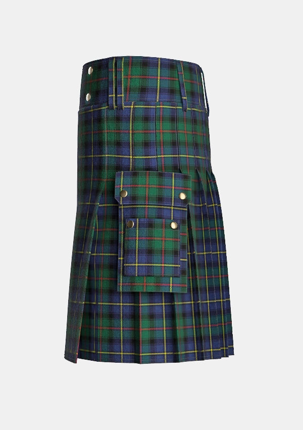Utility_Ralph_Lauren_tartan_12999_kilt_left_image_with_pleated_design_and_adjustable_buckles_for_men