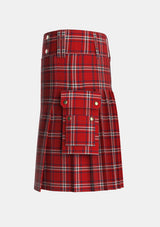 Utility_Ramsay_Angus_Mearns_Tartan_1413_kilt_left_image_with_pleated_design_and_adjustable_buckles_for_men