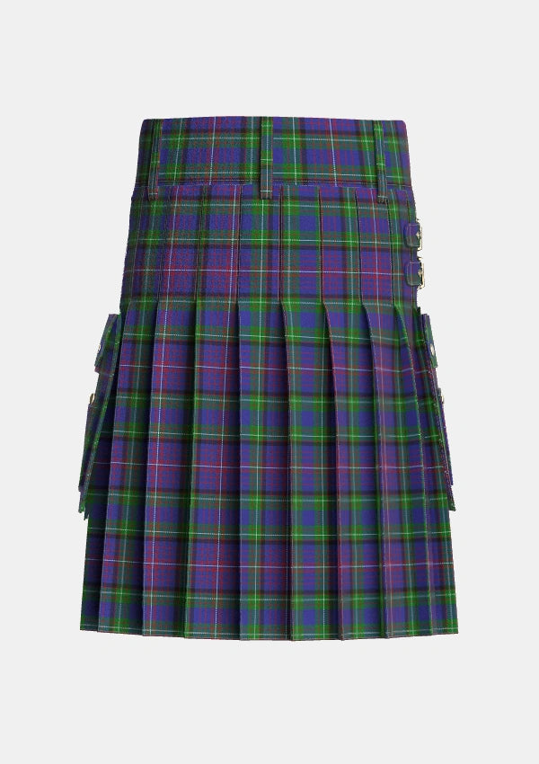 Utility_Rankin_2_Tartan_187_kilt_back_image_with_pleated_design_and_adjustable_buckles_for_men
