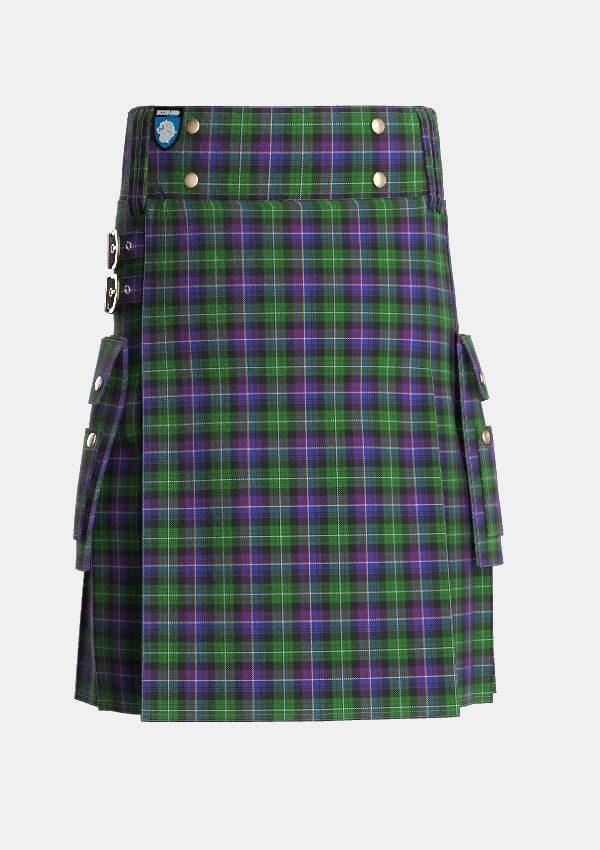 Utility_Rankin_Dalgleish_2_Tartan_3152_kilt_front_image_with_pleated_design_and_adjustable_buckles_for_men