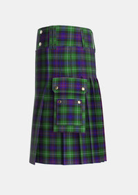 Utility_Rankin_Dalgleish_Tartan_5440_kilt_left_image_with_pleated_design_and_adjustable_buckles_for_men