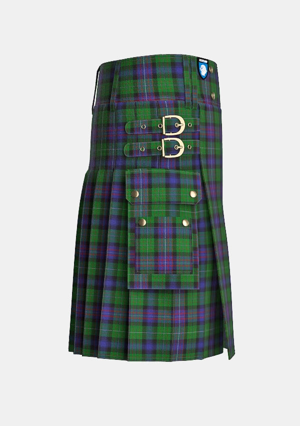 Utility_Rankine_Tartan_292_kilt_right_image_with_pleated_design_and_adjustable_buckles_for_men