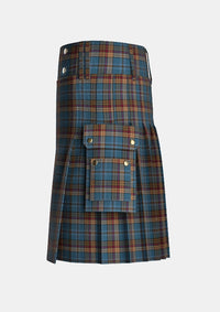 Utility_Renton_Tartan_7192_kilt_left_image_with_pleated_design_and_adjustable_buckles_for_men