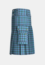 Utility_Richard_Moriarty_Tartan_kilt_left_image_with_pleated_design_and_adjustable_buckles_for_men