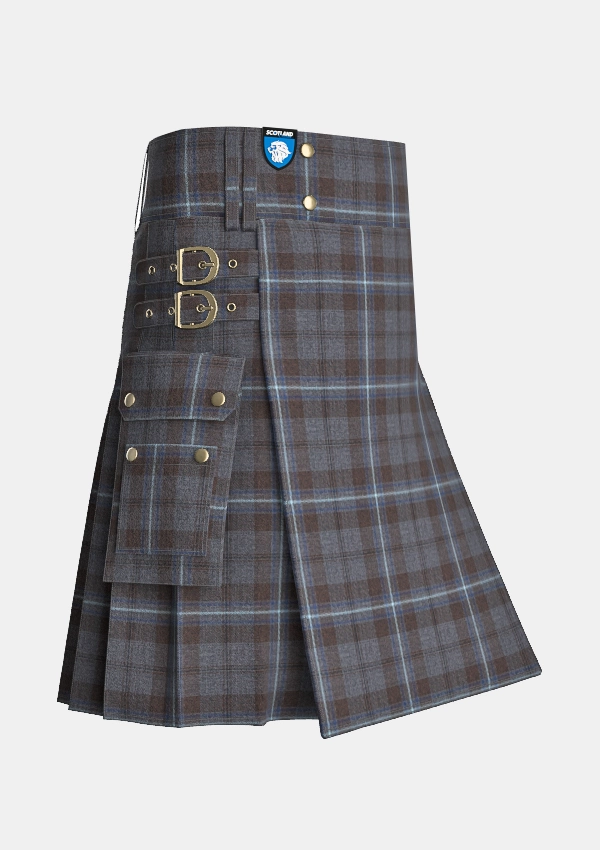 Utility_Rivers_of_Scotland_tartan_kilt_side_image_with_pleated_design_and_adjustable_buckles_for_men