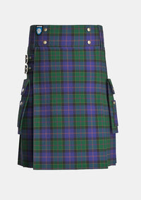Utility_Robb_Tartan_3157_kilt_front_image_with_pleated_design_and_adjustable_buckles_for_men