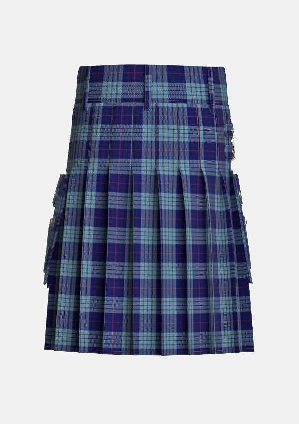 Utility_Roberts_tartan_5762_kilt_back_image_with_pleated_design_and_adjustable_buckles_for_men
