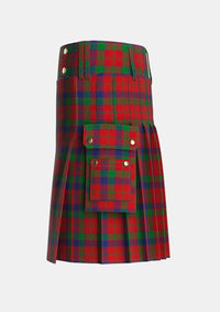 Utility_Robertson_2_Tartan_1501_kilt_left_image_with_pleated_design_and_adjustable_buckles_for_men