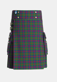Utility_Robertson_Struan_Tartan_530_kilt_front_image_with_pleated_design_and_adjustable_buckles_for_men