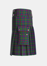 Utility_Robertson_Struan_Tartan_530_kilt_left_image_with_pleated_design_and_adjustable_buckles_for_men