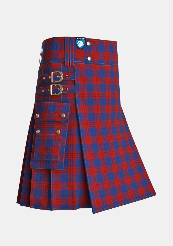 Utility_Robinson_Dress_tartan_739_kilt_side_image_with_pleated_design_and_adjustable_buckles_for_men