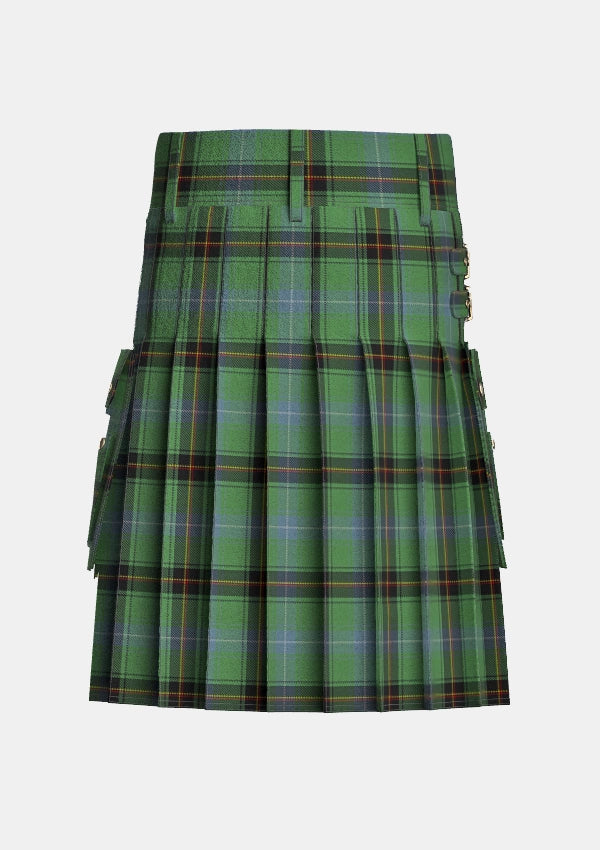 Utility_Rooney_Tartan_7517_kilt_back_image_with_pleated_design_and_adjustable_buckles_for_men