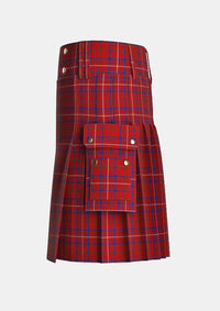 Utility_Rose_Tartan_845_kilt_left_image_with_pleated_design_and_adjustable_buckles_for_men