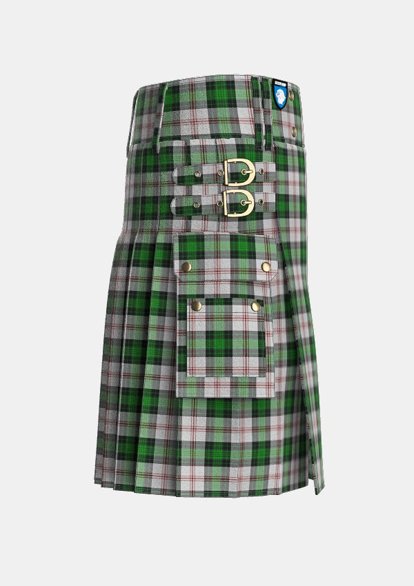Utility_Ross_Arisaid_Tartan_3170_kilt_right_image_with_pleated_design_and_adjustable_buckles_for_men