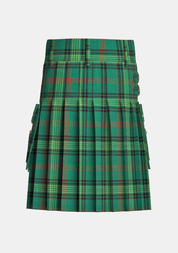 Utility_Ross_Hunting_tartan_756_kilt_back_image_with_pleated_design_and_adjustable_buckles_for_men