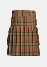 Utility_Ross_Weathered_Tartan_kilt_back_image_with_pleated_design_and_adjustable_buckles_for_men