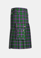 Utility_Russell_tartan_3179_kilt_left_image_with_pleated_design_and_adjustable_buckles_for_men