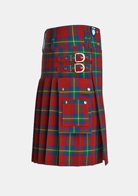 Utility_Ruthven_Tartan_1521_kilt_right_image_with_pleated_design_and_adjustable_buckles_for_men