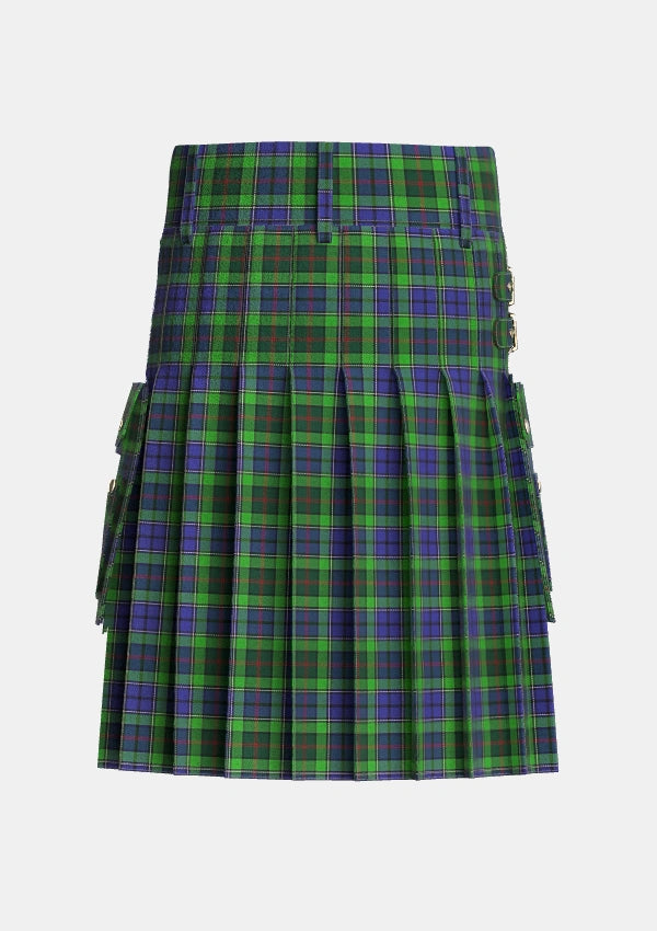 Utility_Rutledge_Tartan_4019_kilt_back_image_with_pleated_design_and_adjustable_buckles_for_men