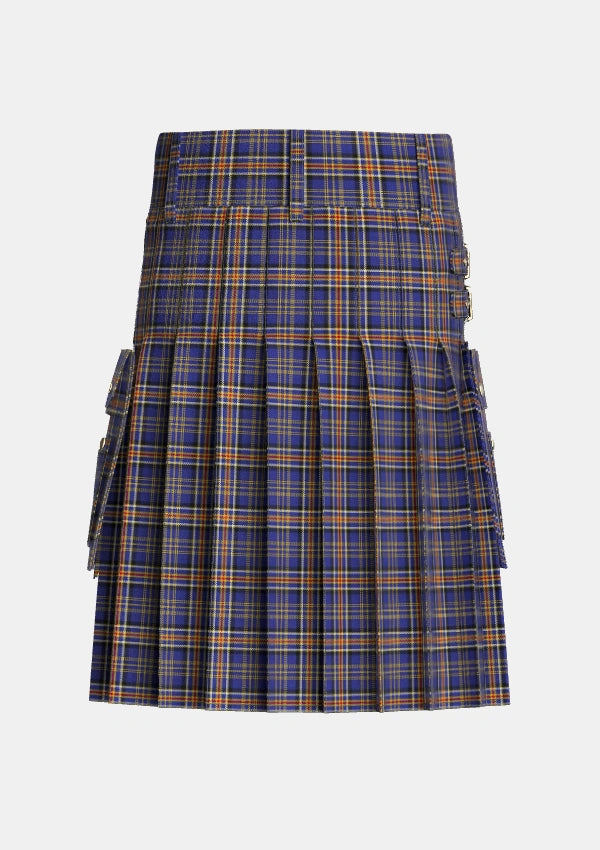 Utility_Ruxton_Dress_Tartan_2380_kilt_back_image_with_pleated_design_and_adjustable_buckles_for_men