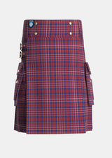 Utility_Ruxton_Hunting_Tartan_2379_kilt_front_image_with_pleated_design_and_adjustable_buckles_for_men