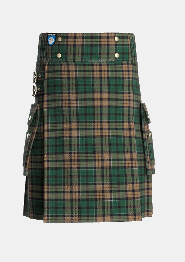 Utility_Sackett_Tartan_6918_kilt_front_image_with_pleated_design_and_adjustable_buckles_for_men