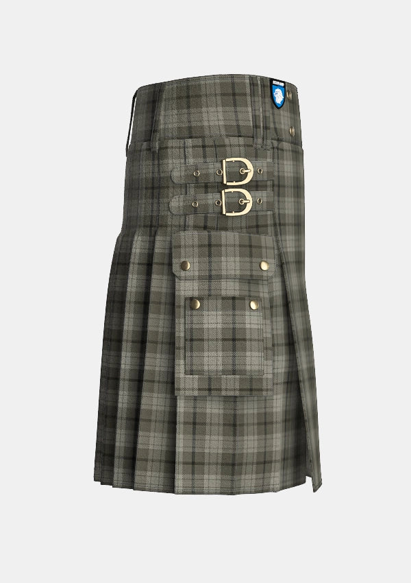 Utility_Saunders_Tartan_10109_kilt_right_image_with_pleated_design_and_adjustable_buckles_for_men
