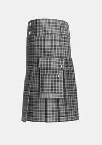 Utility_Scott_Abbreviated_Tartan_1825_kilt_left_image_with_pleated_design_and_adjustable_buckles_for_men