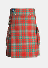 Utility_Scott_Ancient_Tartan_kilt_front_image_with_pleated_design_and_adjustable_buckles_for_men