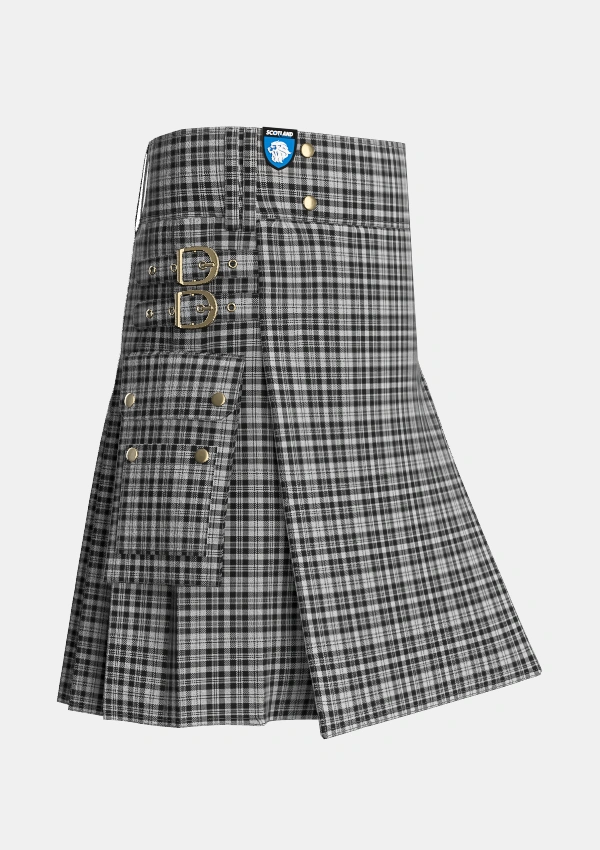 Utility_Scott_BW_1850_Tartan_1826_kilt_side_image_with_pleated_design_and_adjustable_buckles_for_men