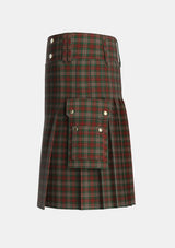 Utility_Scott_Hunting_Tartan_1546_kilt_left_image_with_pleated_design_and_adjustable_buckles_for_men