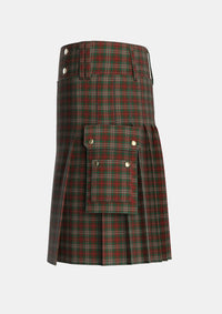 Utility_Scott_Hunting_Tartan_1546_kilt_left_image_with_pleated_design_and_adjustable_buckles_for_men