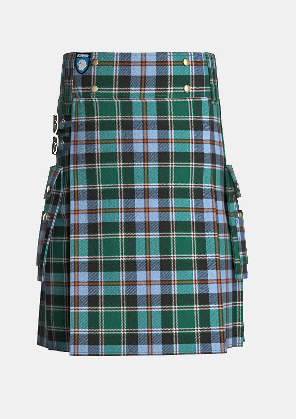 Utility_Scottish_Colorado_State_Tartan_kilt_front_image_with_pleated_design_and_adjustable_buckles_for_men