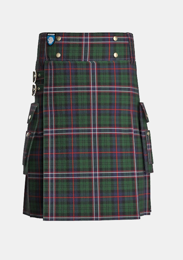 Utility_Scottish_National_Tartan_kilt_front_image_with_pleated_design_and_adjustable_buckles_for_men