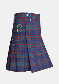 Utility_Selkirk_Tartan_2304_kilt_side_image_with_pleated_design_and_adjustable_buckles_for_men