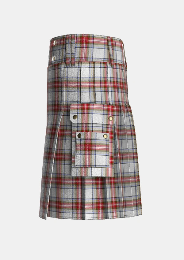 Utility_Seller_Reproduction_Dress_Tartan_1811_kilt_left_image_with_pleated_design_and_adjustable_buckles_for_men