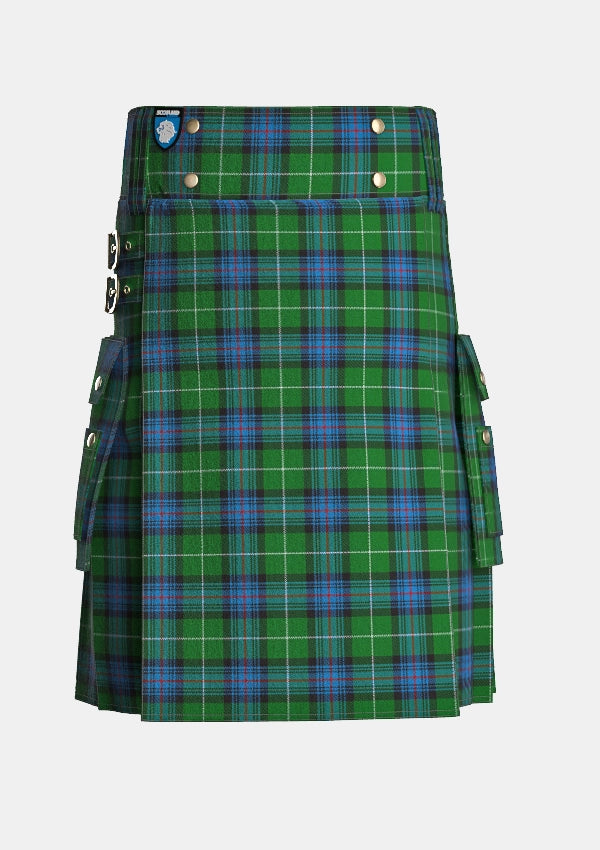 Utility_Semple_Tartan_2292_kilt_front_image_with_pleated_design_and_adjustable_buckles_for_men