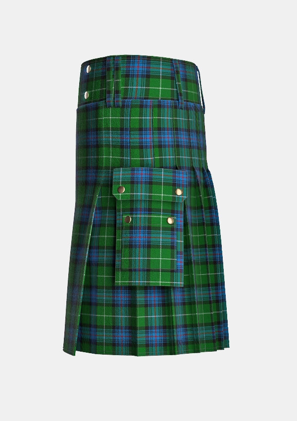 Utility_Semple_Tartan_2292_kilt_left_image_with_pleated_design_and_adjustable_buckles_for_men