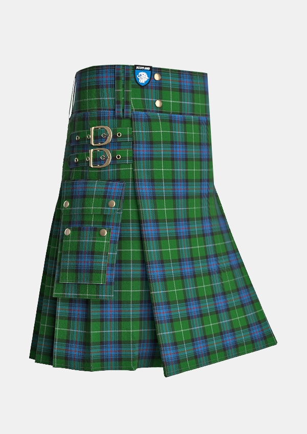 Utility_Semple_Tartan_2292_kilt_side_image_with_pleated_design_and_adjustable_buckles_for_men